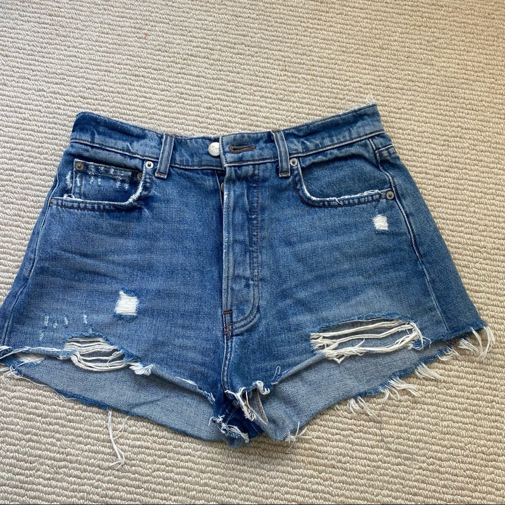 REFORMATION Dixie High Rise Cut Off Denim Shorts